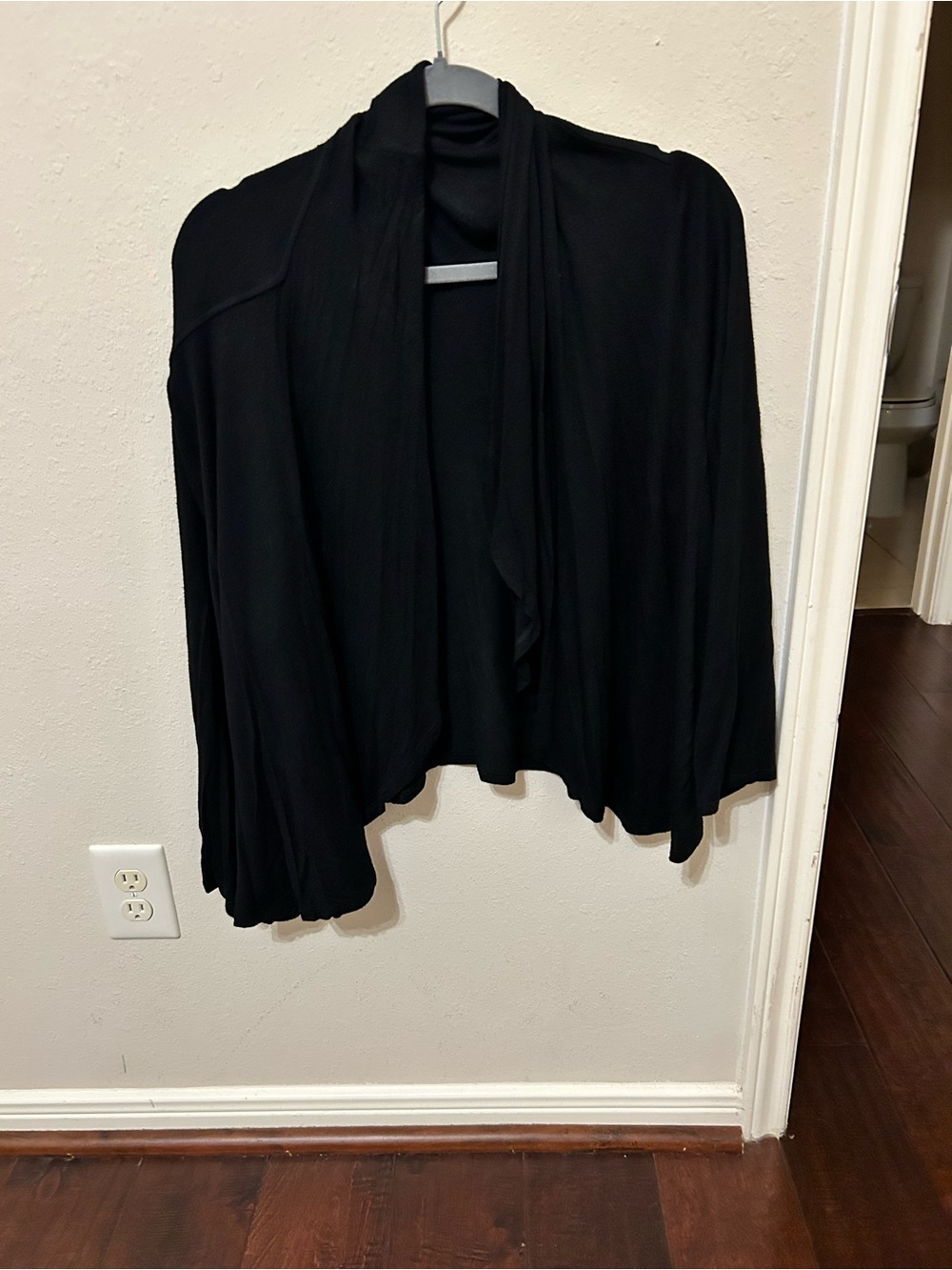 Apt. 9 Black Open-Front Draped Cardigan